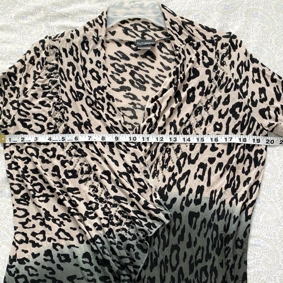 Daytrip leopard gradient cardigan, tan green - Picture 8 of 9